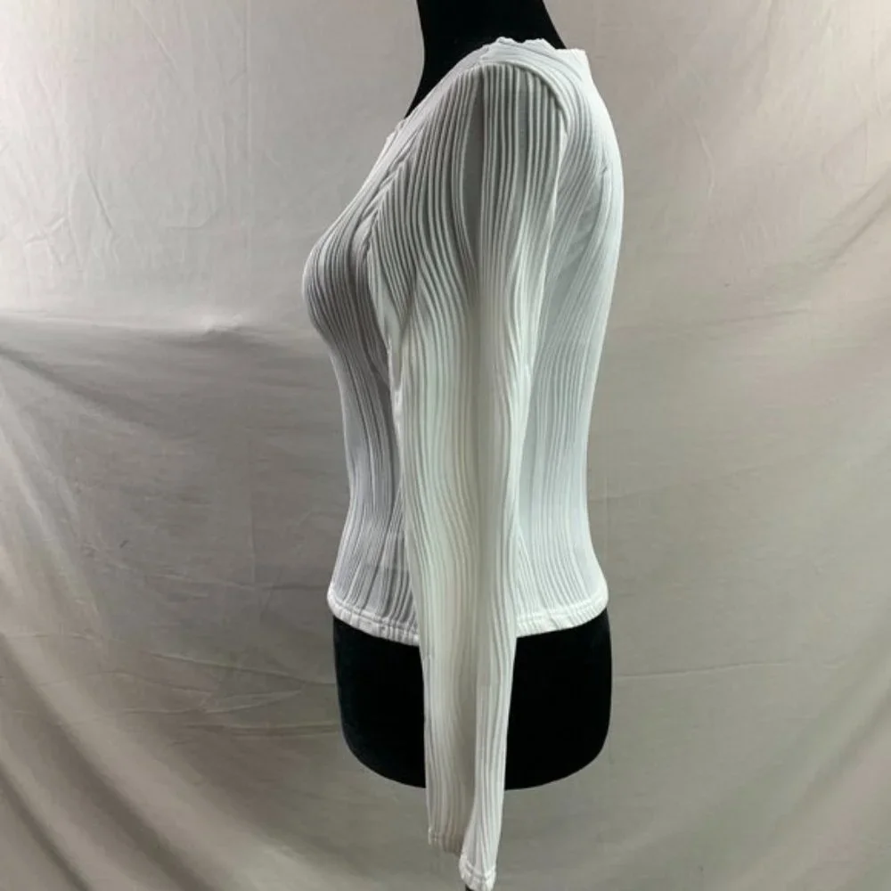 White Frenchy Silky Textured  Round Neck Tee
